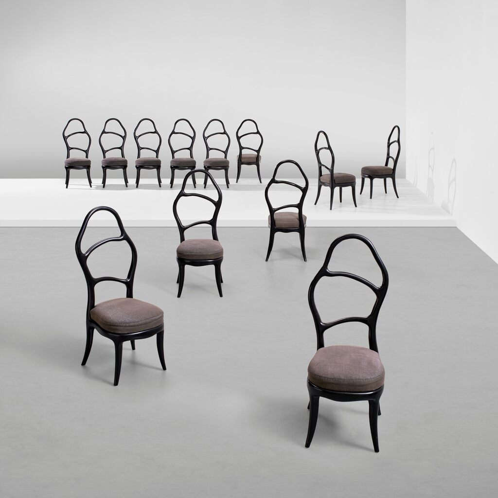 Set of twelve 'Alu' chairs