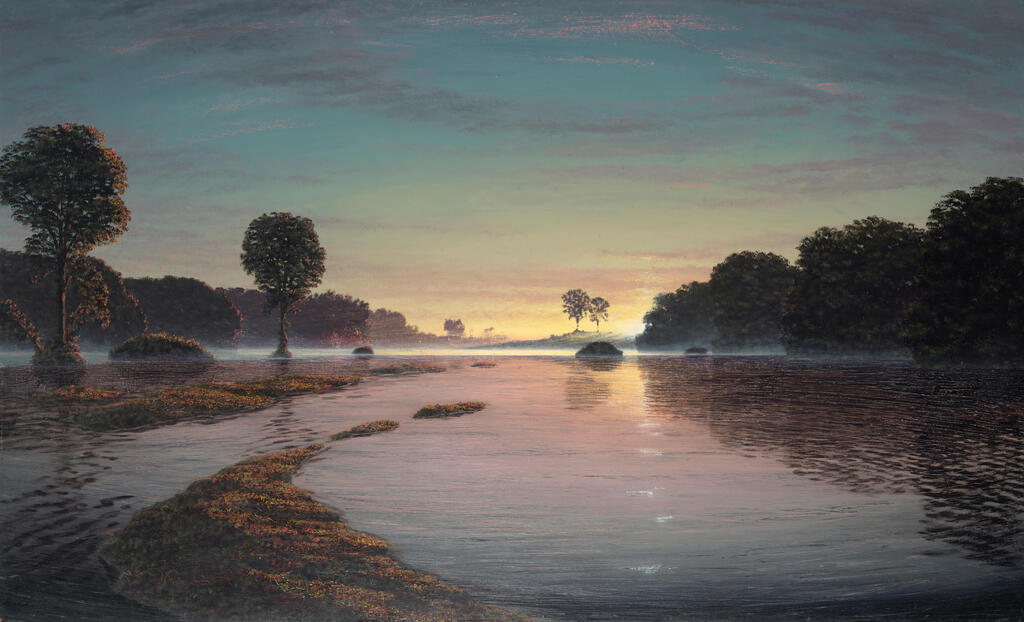 Flooded River with Emerging Crescent