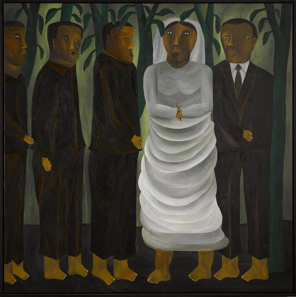 The Bride and Queue of Admirers