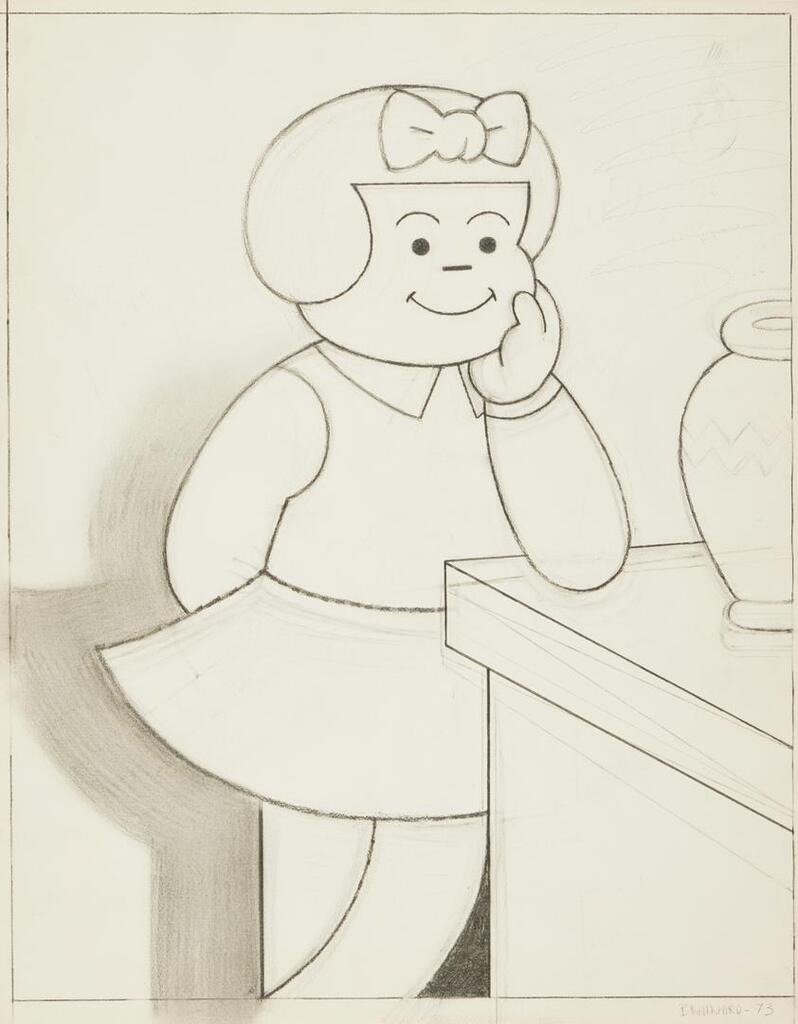 Untitled (Nancy leaning on a table)