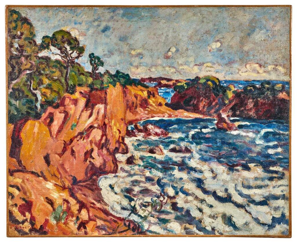 Seaside with red rocks, Anthéor