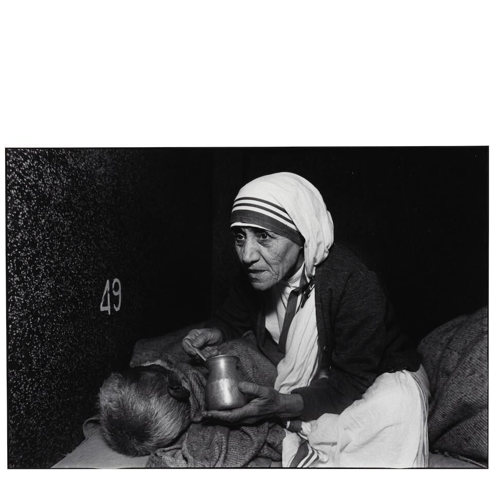 'Mother Theresa at the Home for the Dying - Mother's Theresa's Missions of Charity, Calcutta, India'