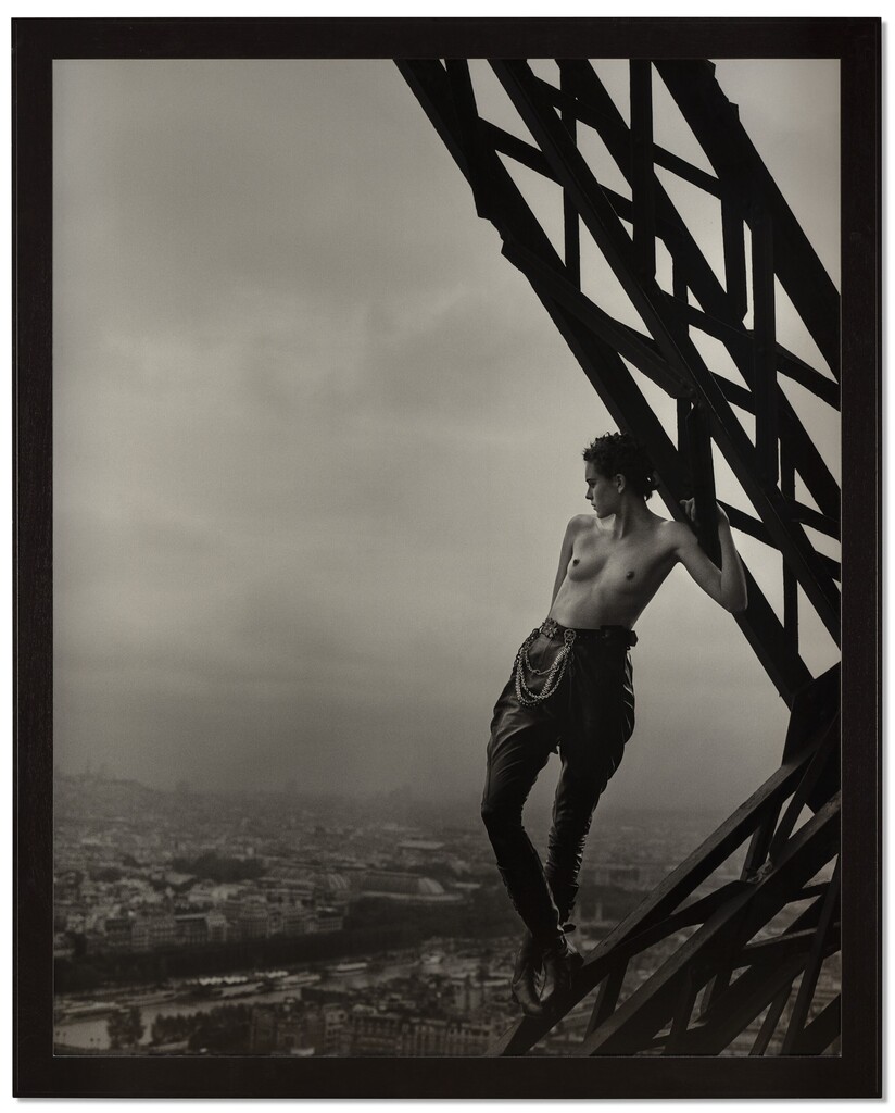 Mathilde on the Eiffel Tower (Hommage à Marc Riboud), Paris