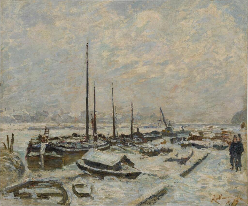 Berges de la seine à Paris, hiver