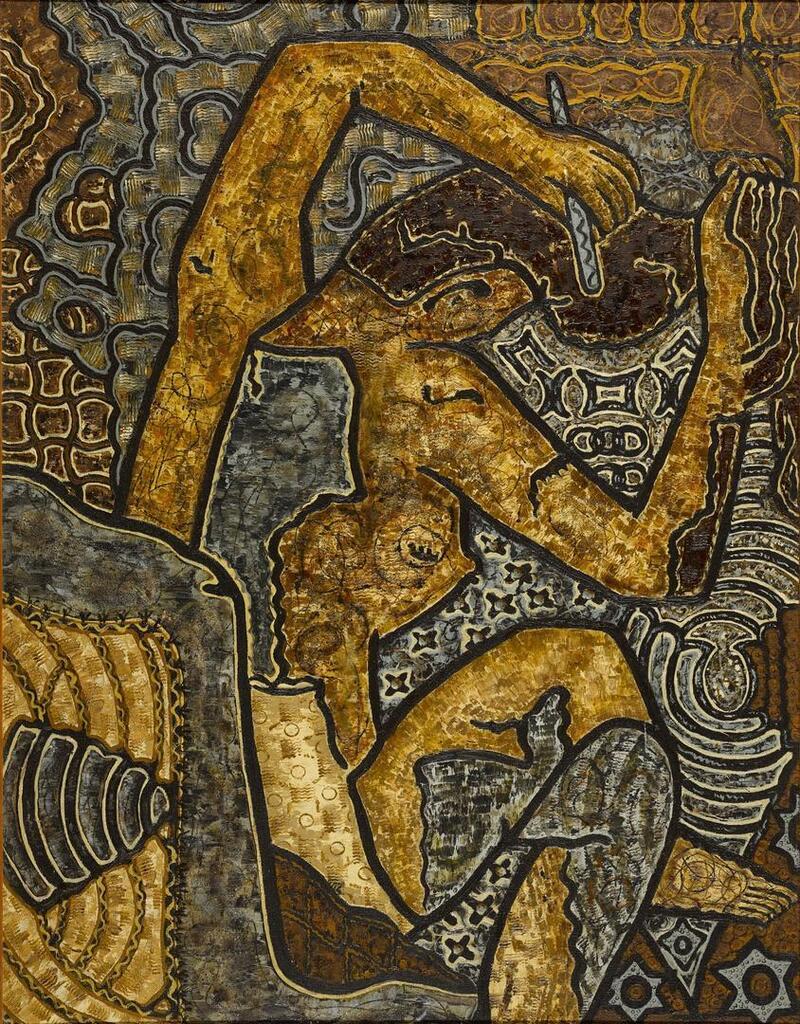 Nude Woman Combing Her Hair