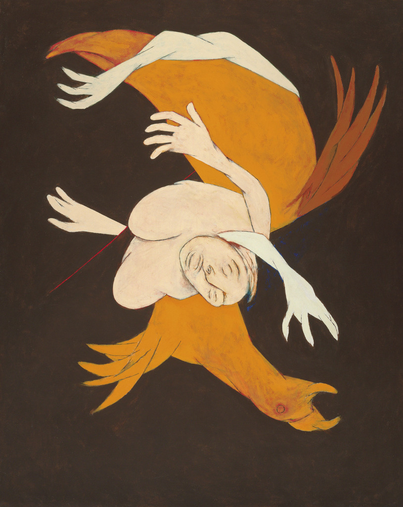 Falling Figure with Bird