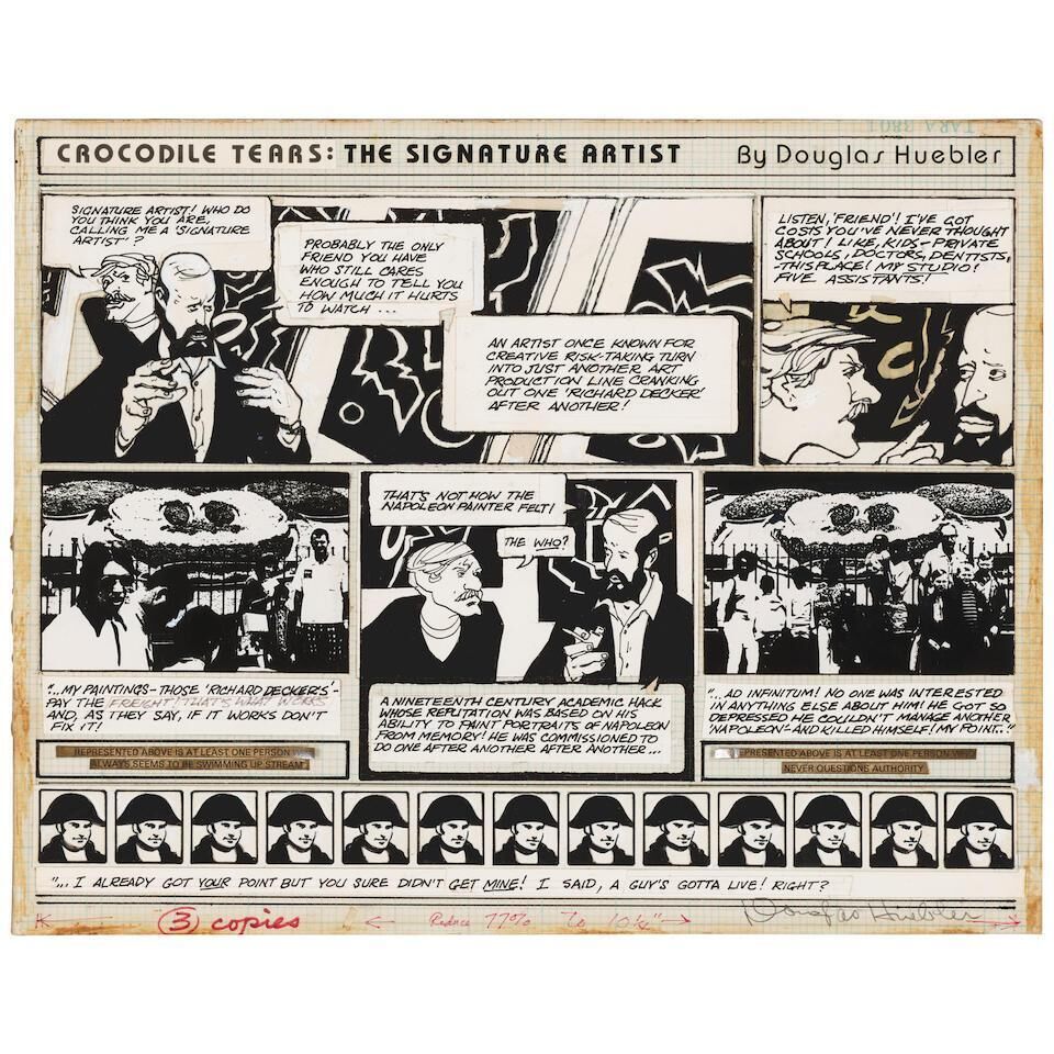 Variable Piece #70: 1971 (In Process) Global, Crocodile Tears: The Signature Artist (Conceptual Comic Strip)