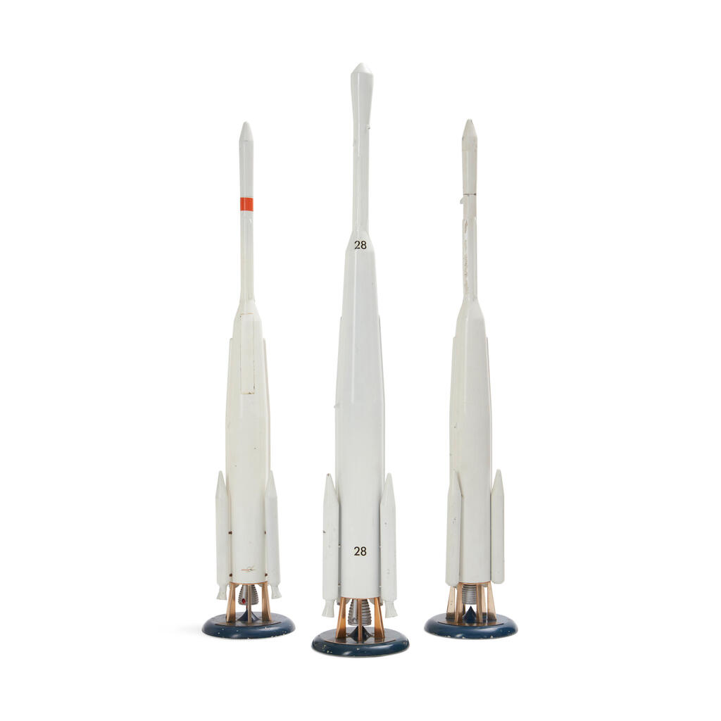 GROUP OF 3 DELTA ROCKET MODELS