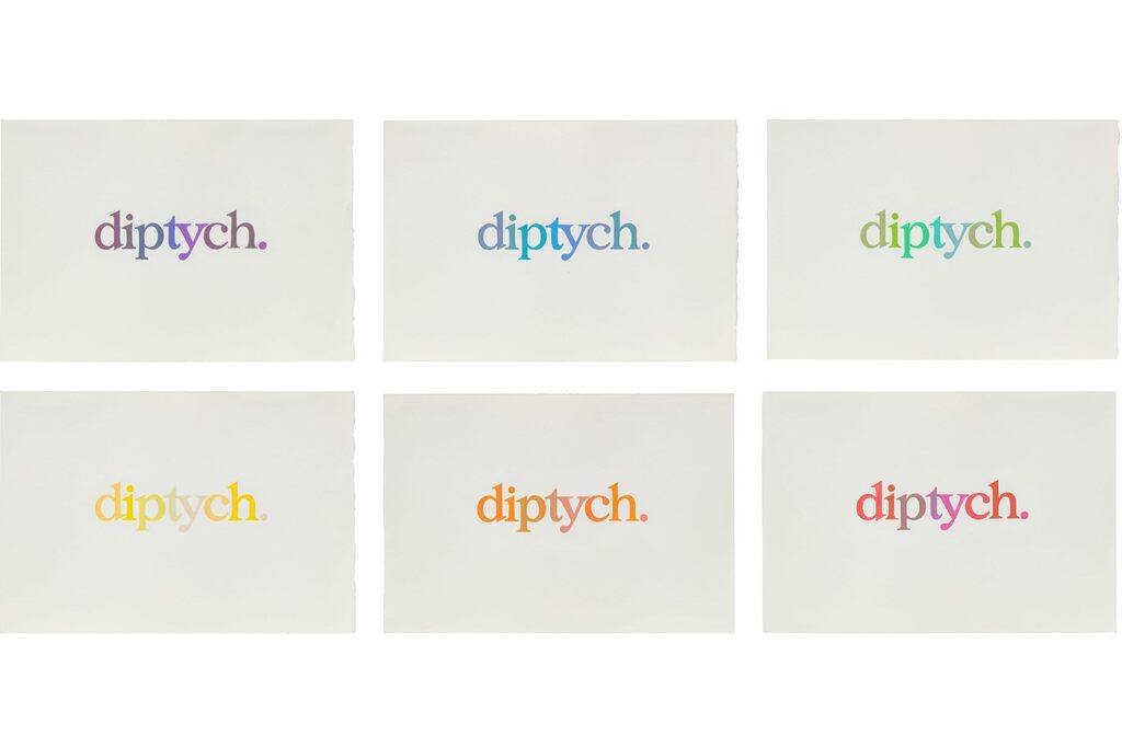 Six works: (i-vi) Study for "diptych" installation