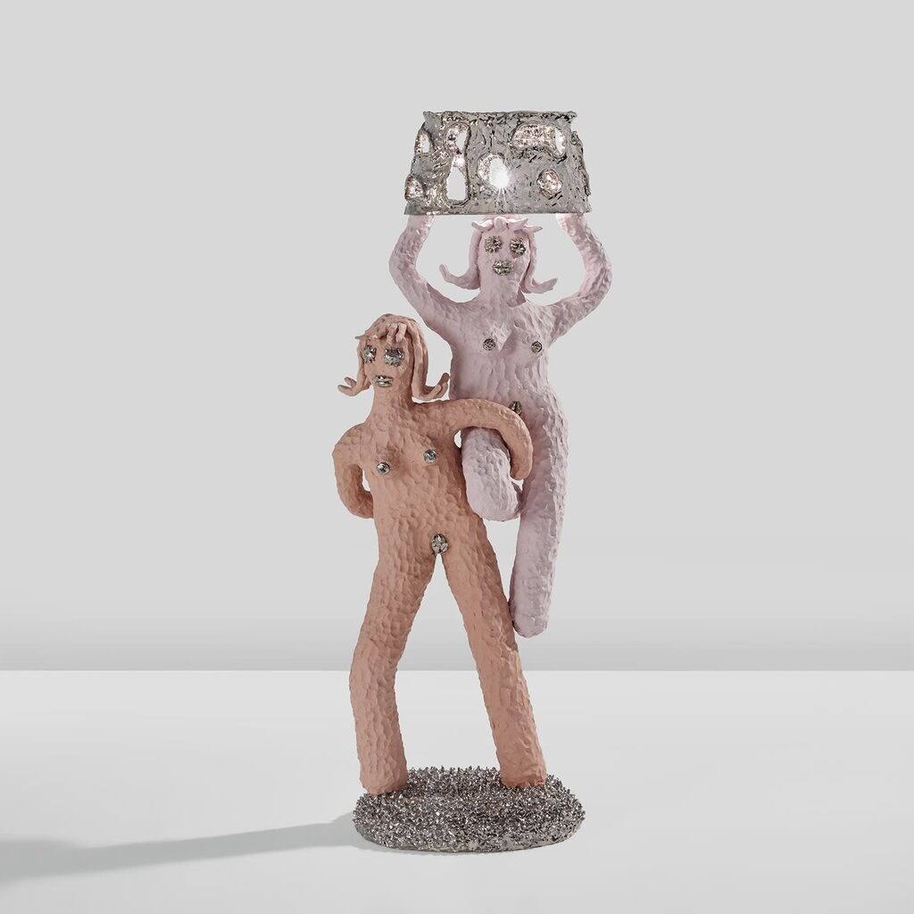 Unique "Double Girl" floor lamp
