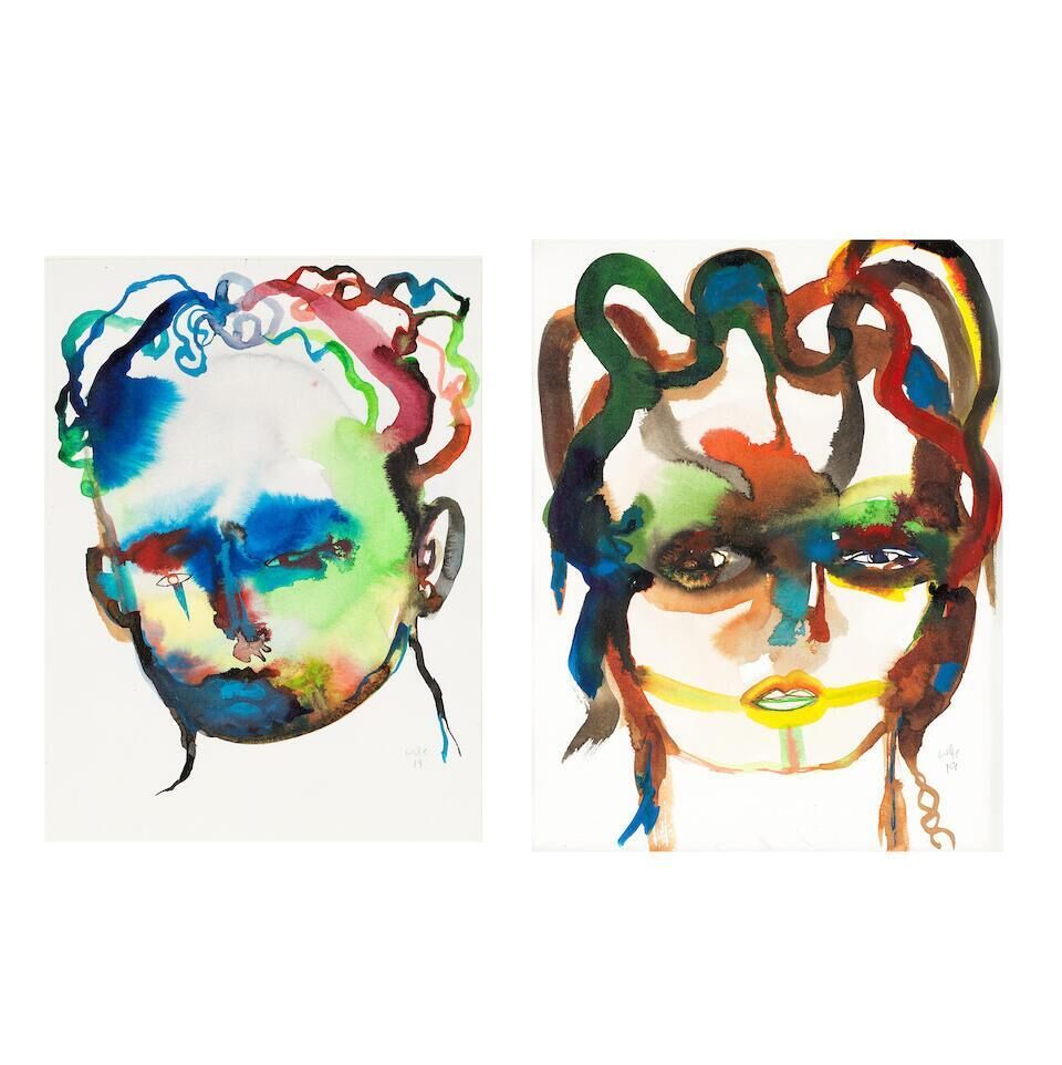 I) Portrait de femme; II) Portrait d'homme