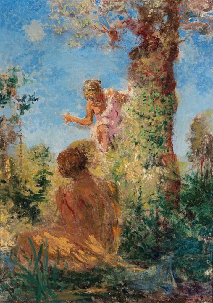 Pastorale ou Deux personnages autour d'un arbre