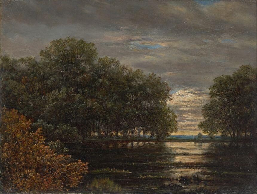Forest landscape by the river (”Überschwemmung im Leipziger Rosental”)