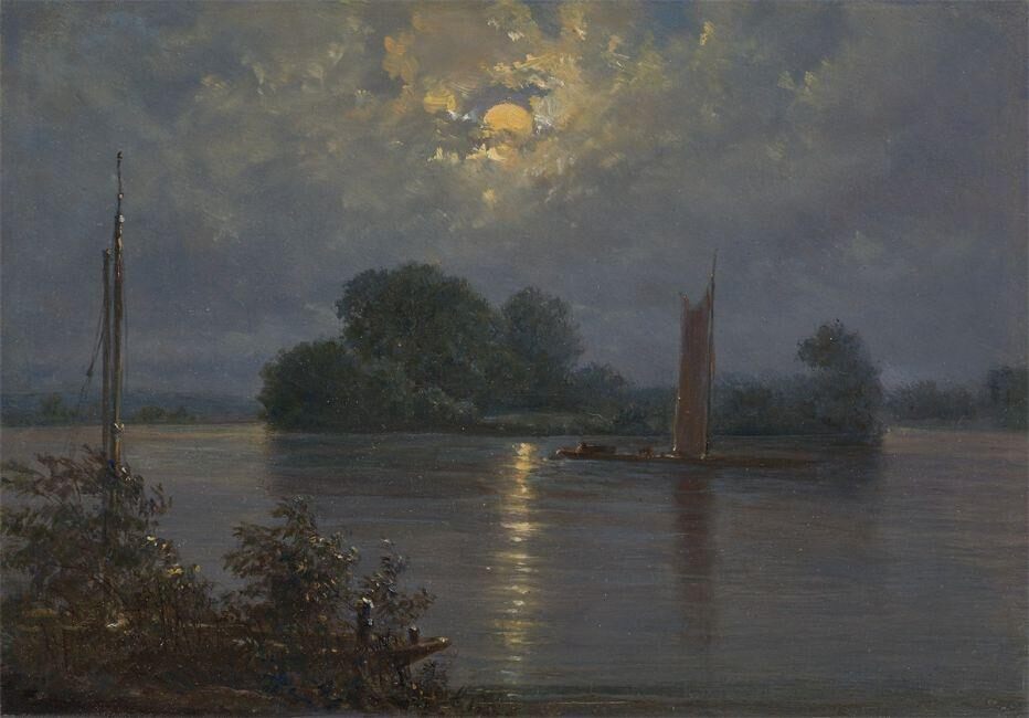”Elbinsel bei Mondschein”