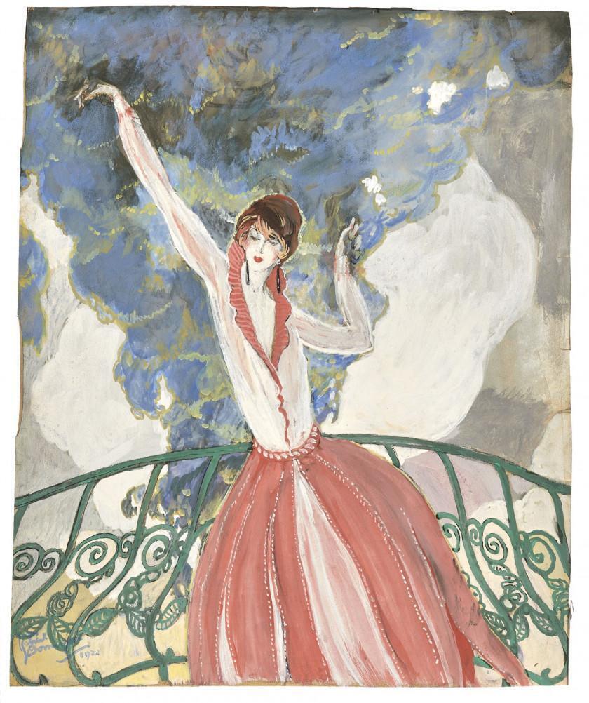 Young woman on the balcony