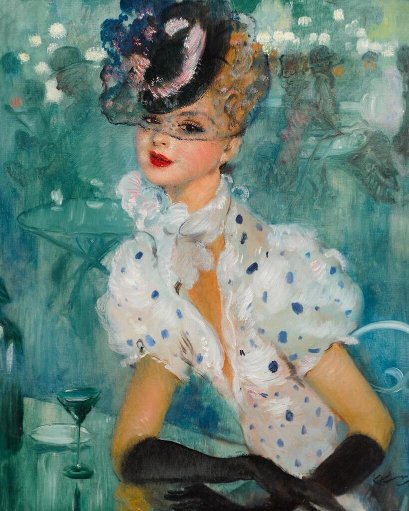 Femme aux gants noirs