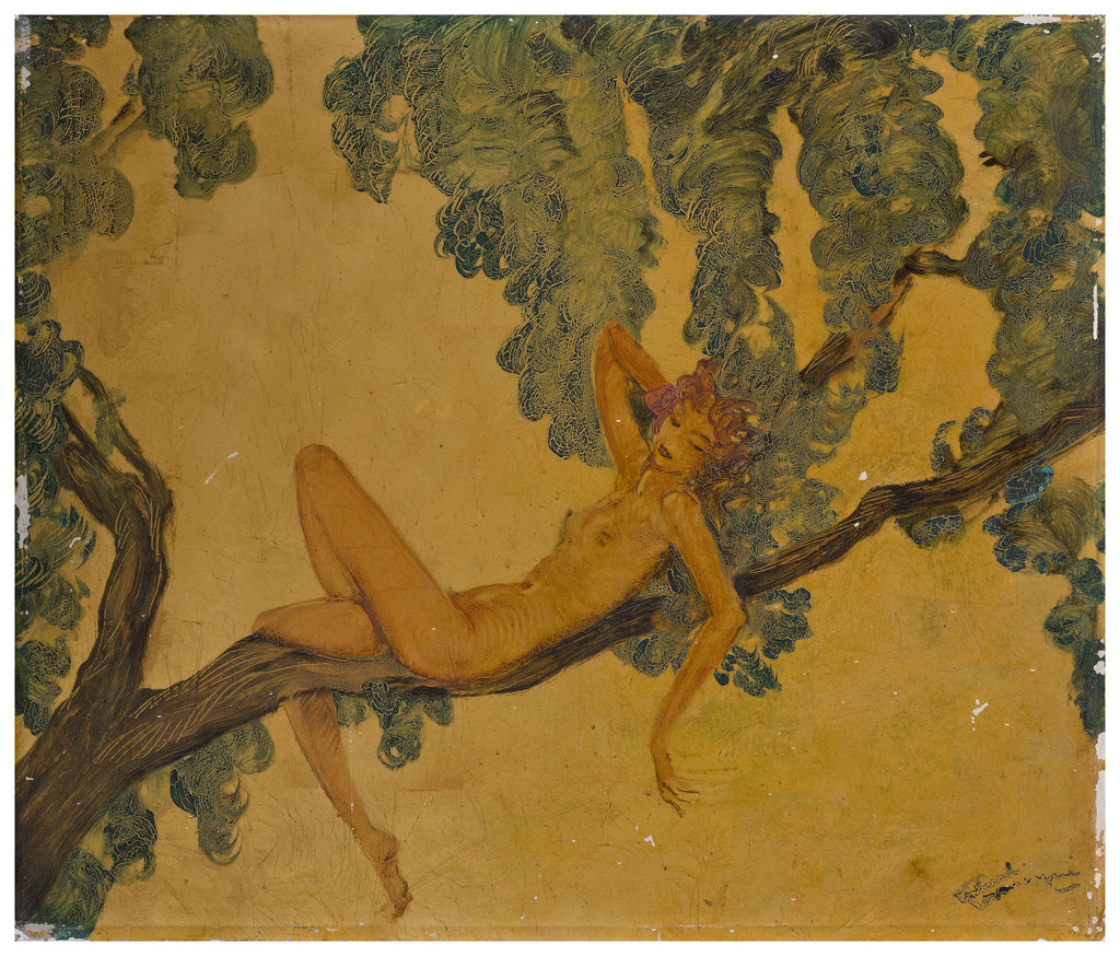 La Muse des bois (fragment de paravent)