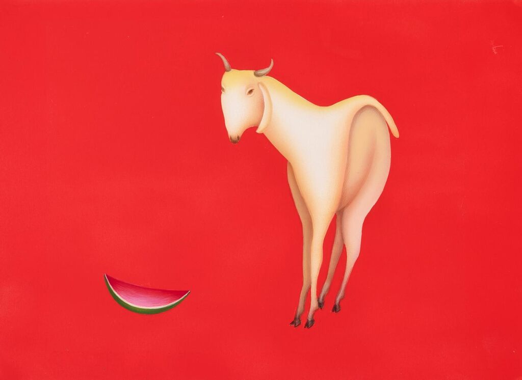 Untitled (Goat and Watermelon)