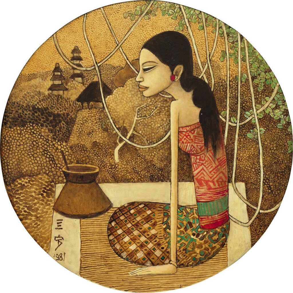 Seated Balinese lady