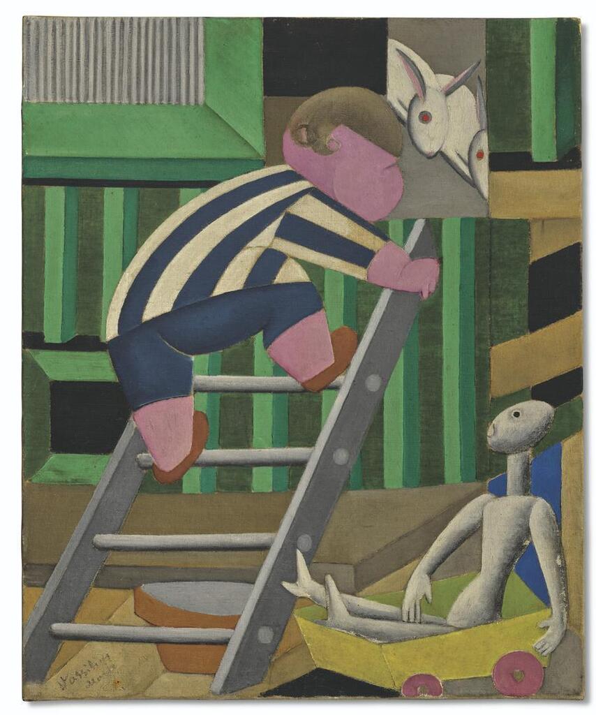 Enfant aux lapins et à la poupée (recto) ; Nature morte aux fleurs (verso)