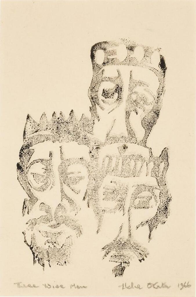 Jan Kei; On Salah Day '56 (At Prayer); Three Wise Men; Untitled (Landscape)