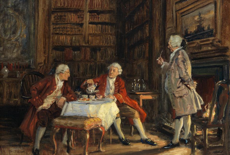Scholars taking tea