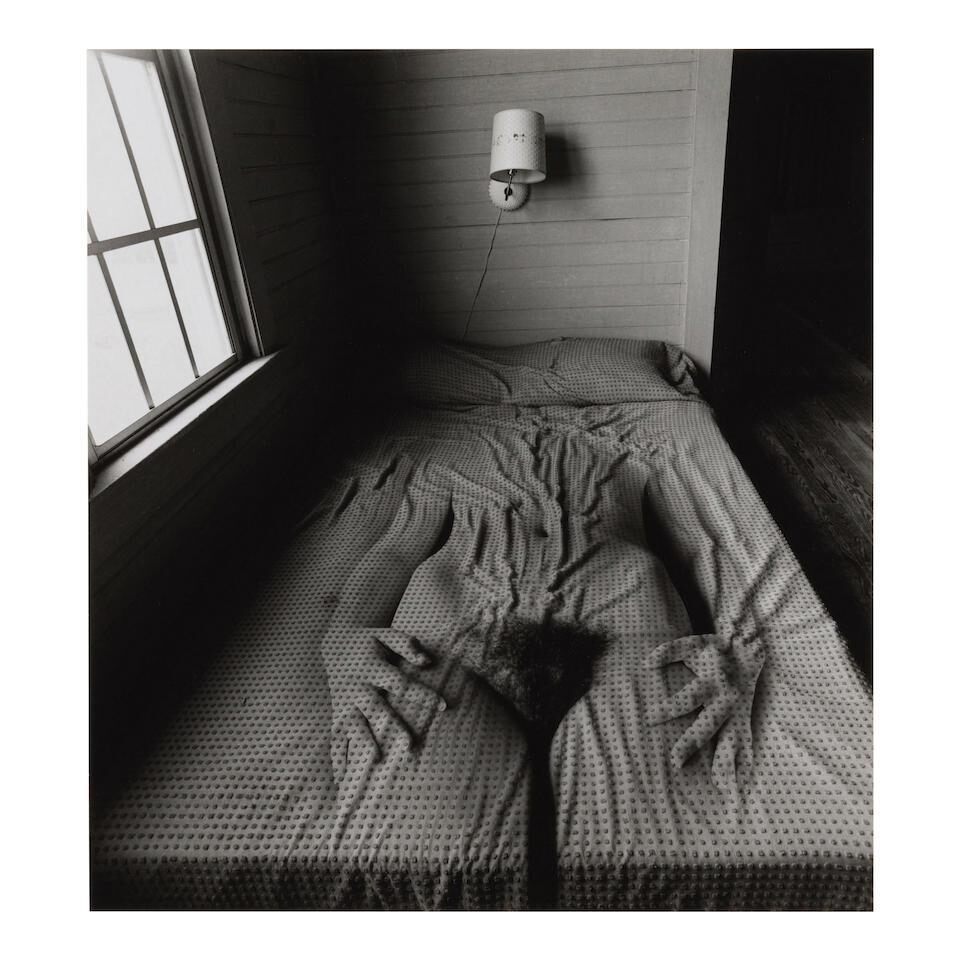 Untitled (Female Nude Melting Into Bed)