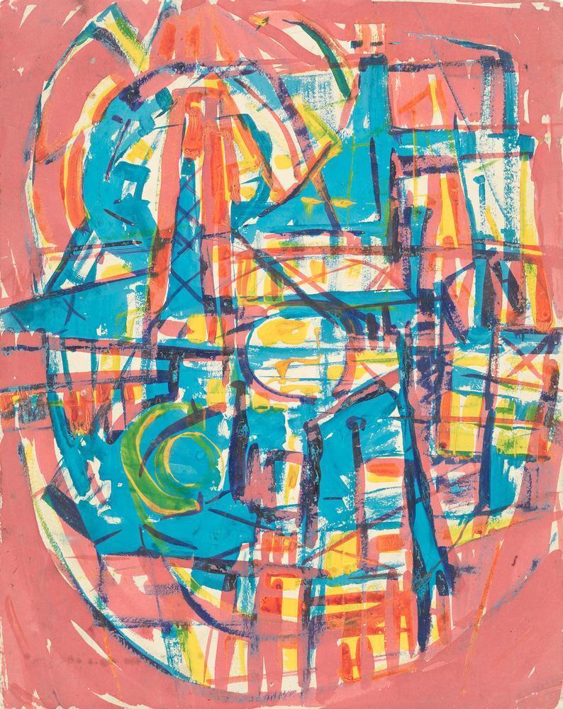 Untitled (Turquoise and Red)