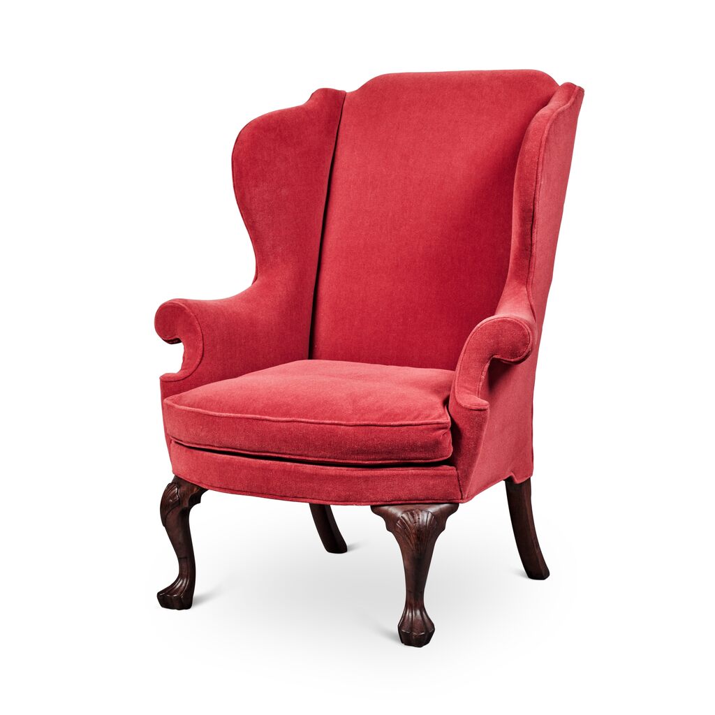Rare Queen Anne Carved Walnut Easy Chair, Philadelphia, Pennsylvania, Circa 1755