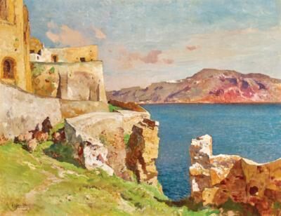"Castell von Lipari (Sizilien), im Hintergrund der Monte Rosa"