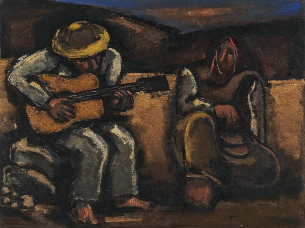 Man Playing the Guitar and Woman Listening