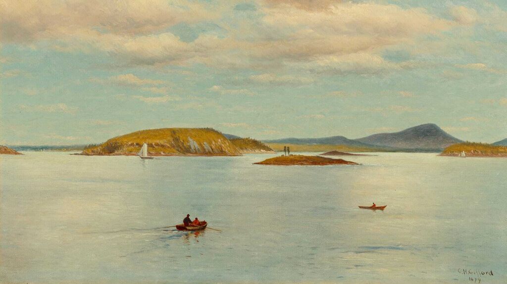 Porcupine Islands with Schoodic Mountain, Bar Harbor, Maine