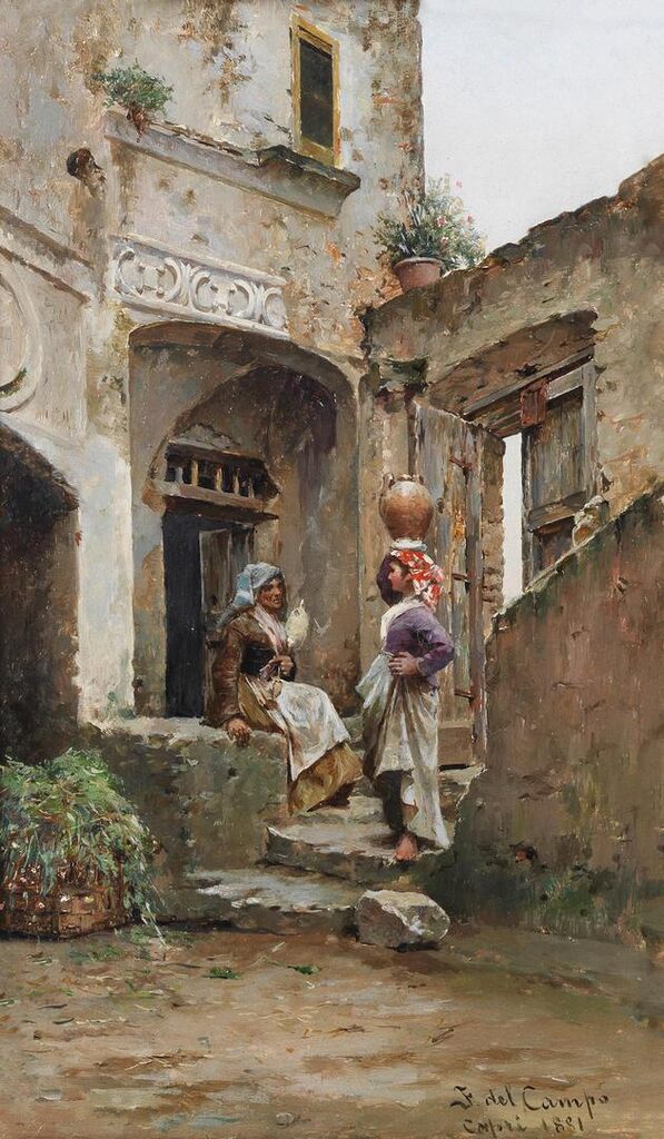 Women in a courtyard, Capri