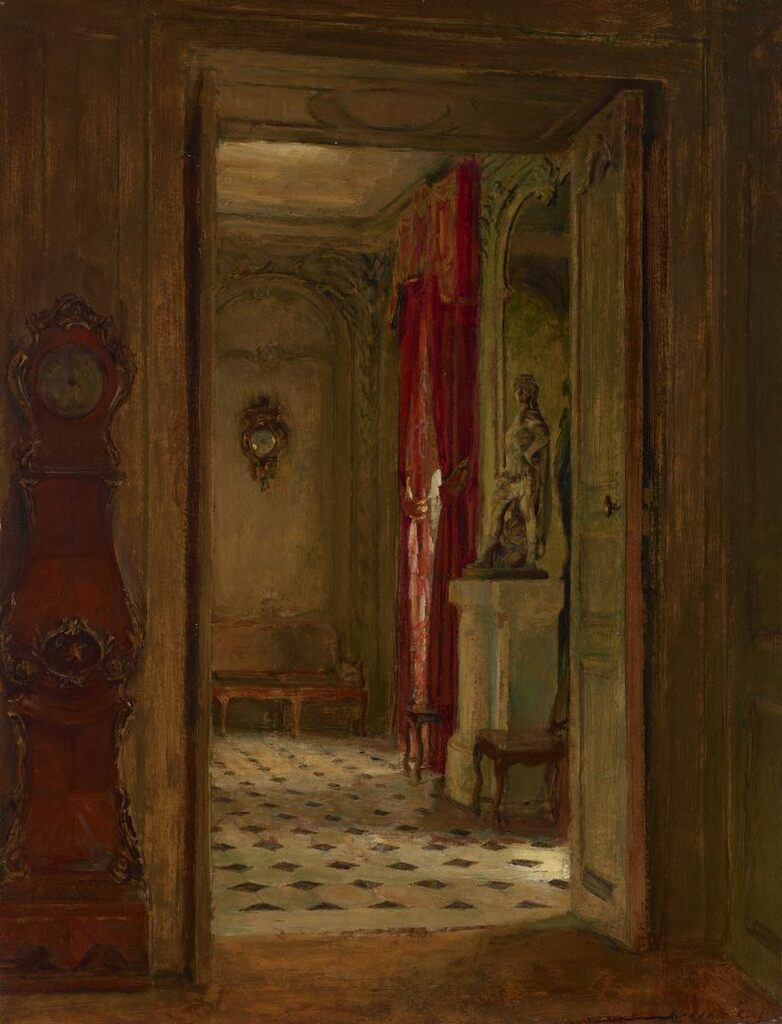 Untitled (Interior with Longcase Clock)