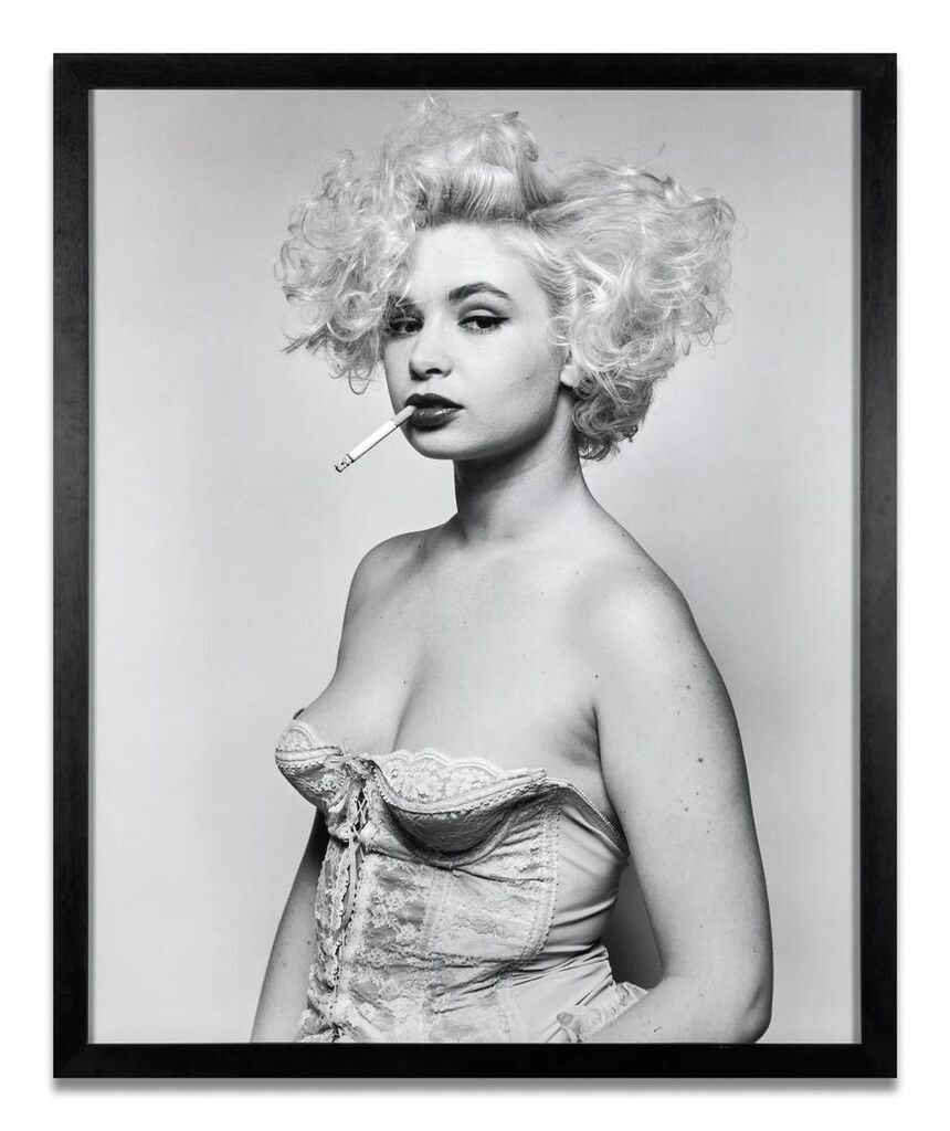 Marthe in a wasp-waisted corset (February 1987), Paris
