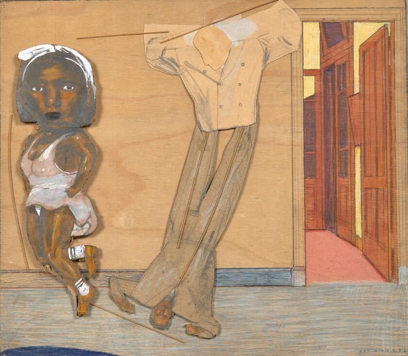 Man and woman jumping