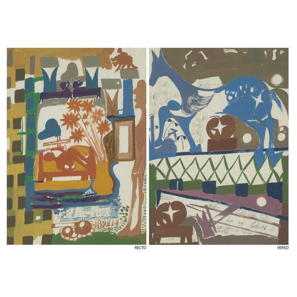 Untitled (Blue Horse/ Orange Figure)