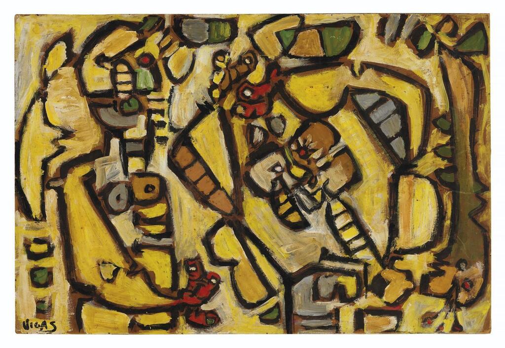 Dos figuras en amarillo
