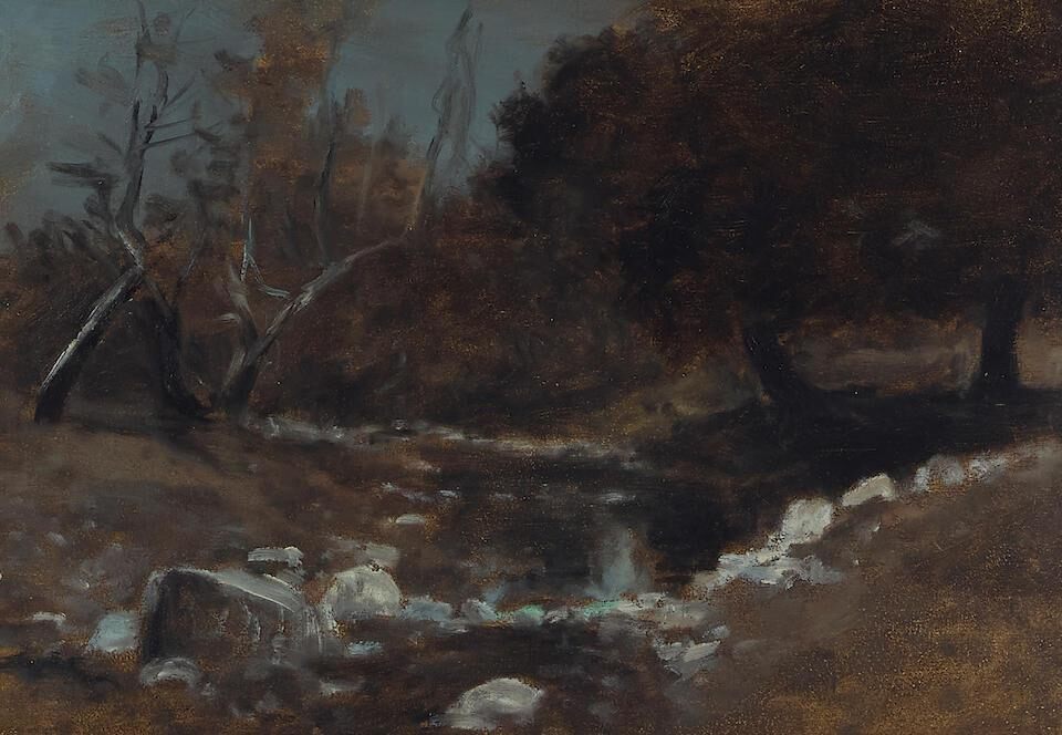Nocturne at Hot Spring Creek, Montecito and Nocturne with Sea Cliffs (a group of two)