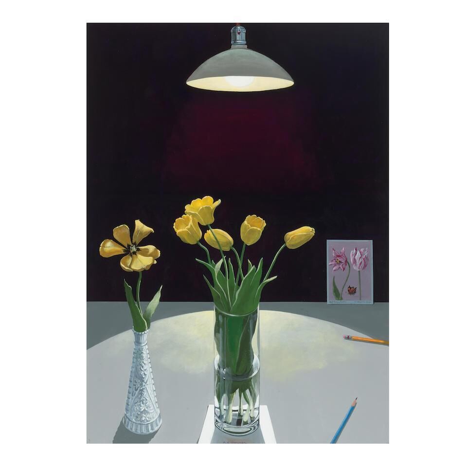 Study for Still Life with Tulips Under a Light