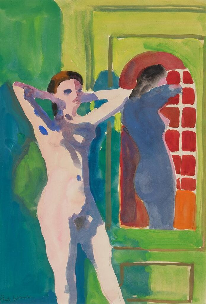 Model, Nude Near A Mirror