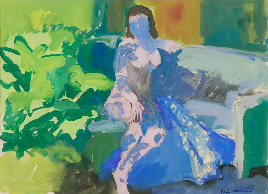 The Model Seated Near Plants