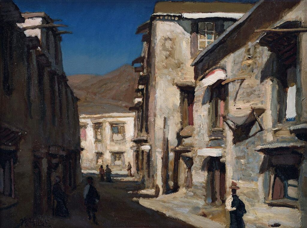 The small streets of Lhasa on a sunny day