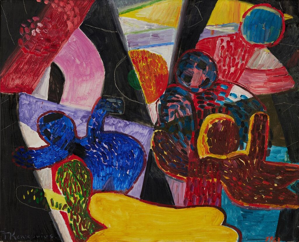 Figürliche, vielfarbige Abstraktion (Figurative, multi-coloured abstraction)