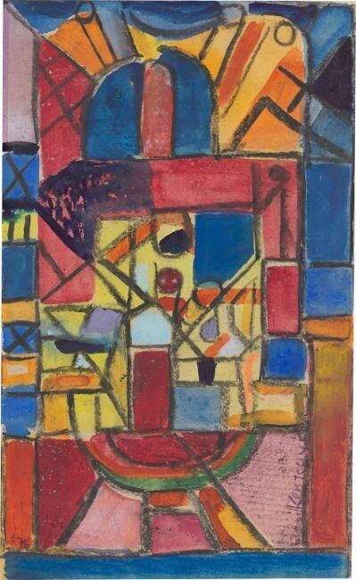 Design for a glass window of the town hall in Stuttgart