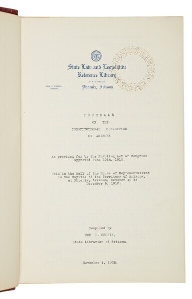 Arizona | The complete proceedings of the Arizona Constitutional Convention