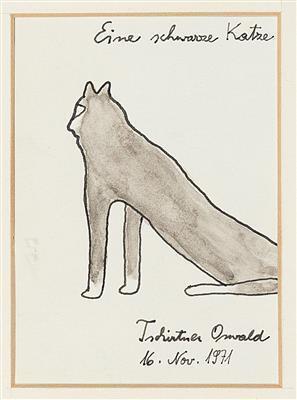 "A black cat"