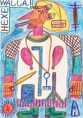 "Hexe", titled, signed Walla.!