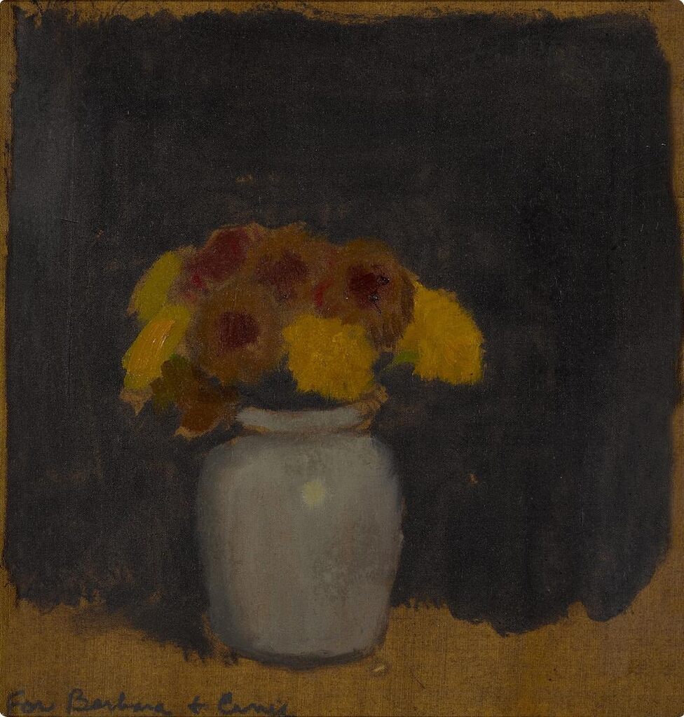 Flowers in a Blue Vase