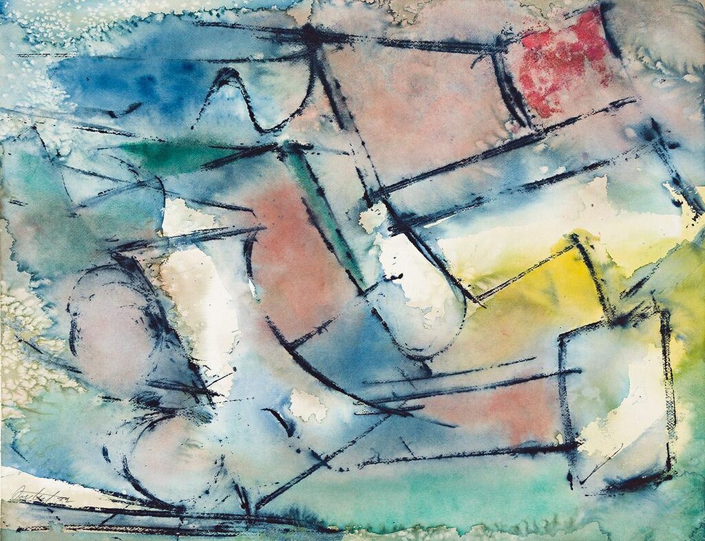 Untitled (Abstract in Blue, Green, and Red)